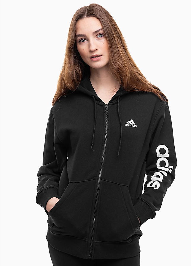adidas Bluza damska Essentials Linear Full-Zip French Terry Hoodie IC6863 adidas Bluza damska Essentials Linear Full-Zip French Terry Hoodie IC6863