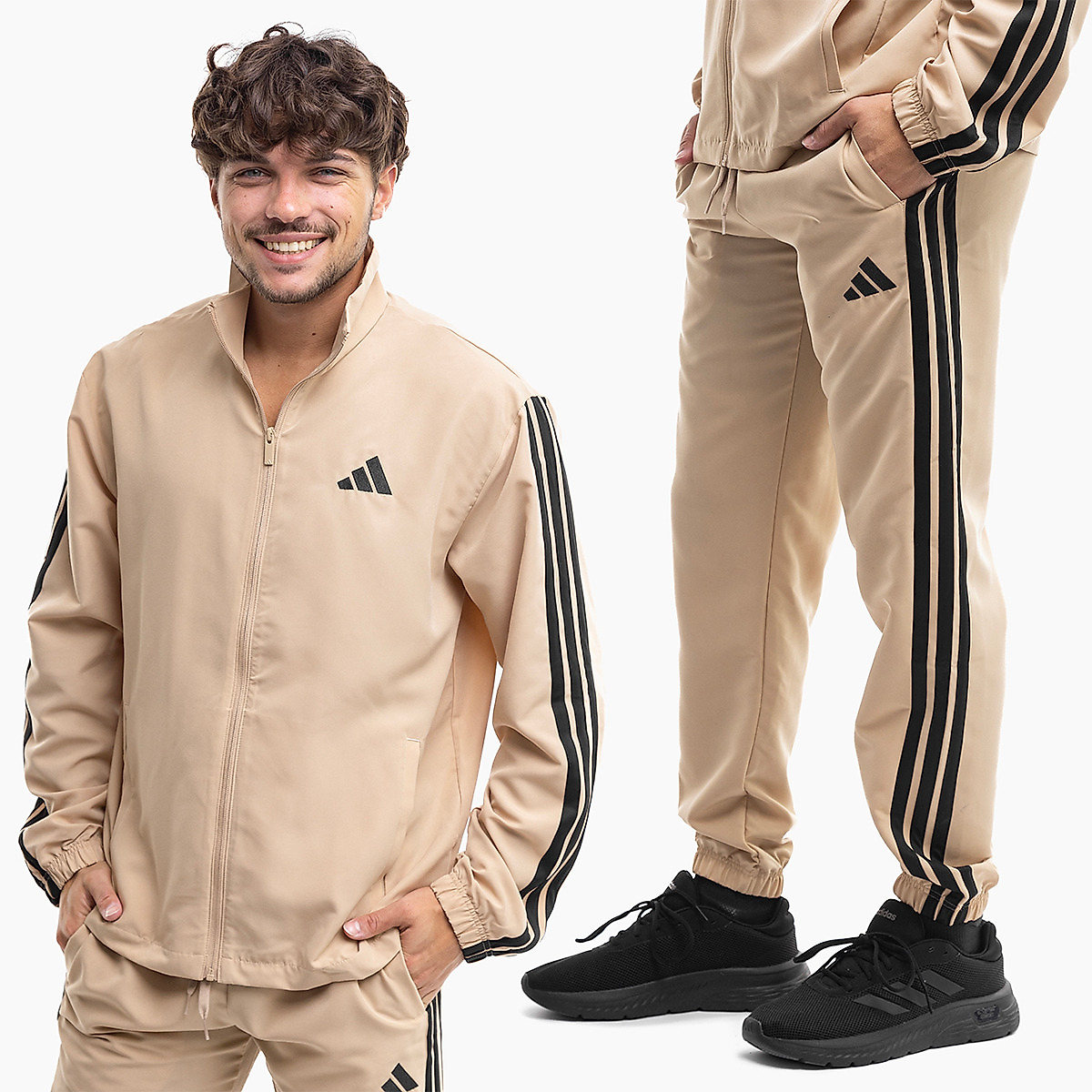 adidas Heren trainingspak Sportswear Basic 3-Stripes Woven TT Track Suits JX3149