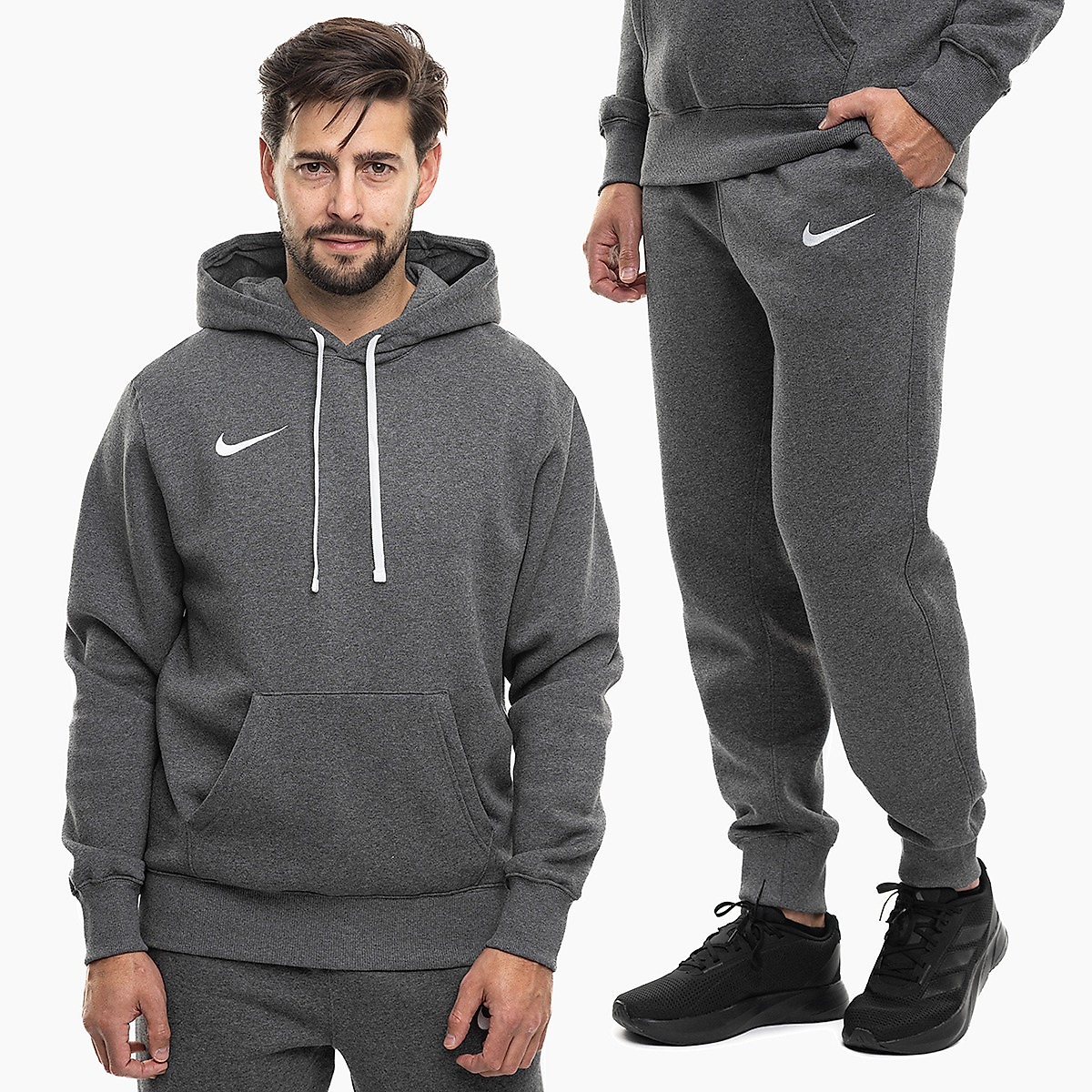 Nike Heren trainingspak Park 26 Fleece Pull Over Hoodie IB1222 071/IB1248 071